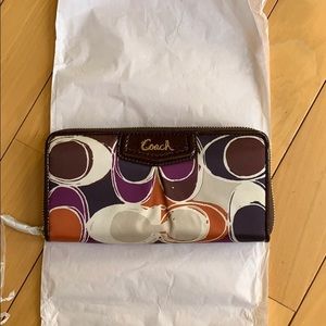 Authentic NWT Coach multi-colored wallet